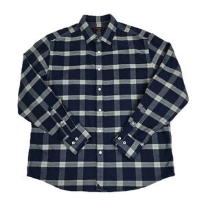 Untuckit Shirt Mens XL Blue Plaid Flannel Vougeot Button Up Cotton Casual